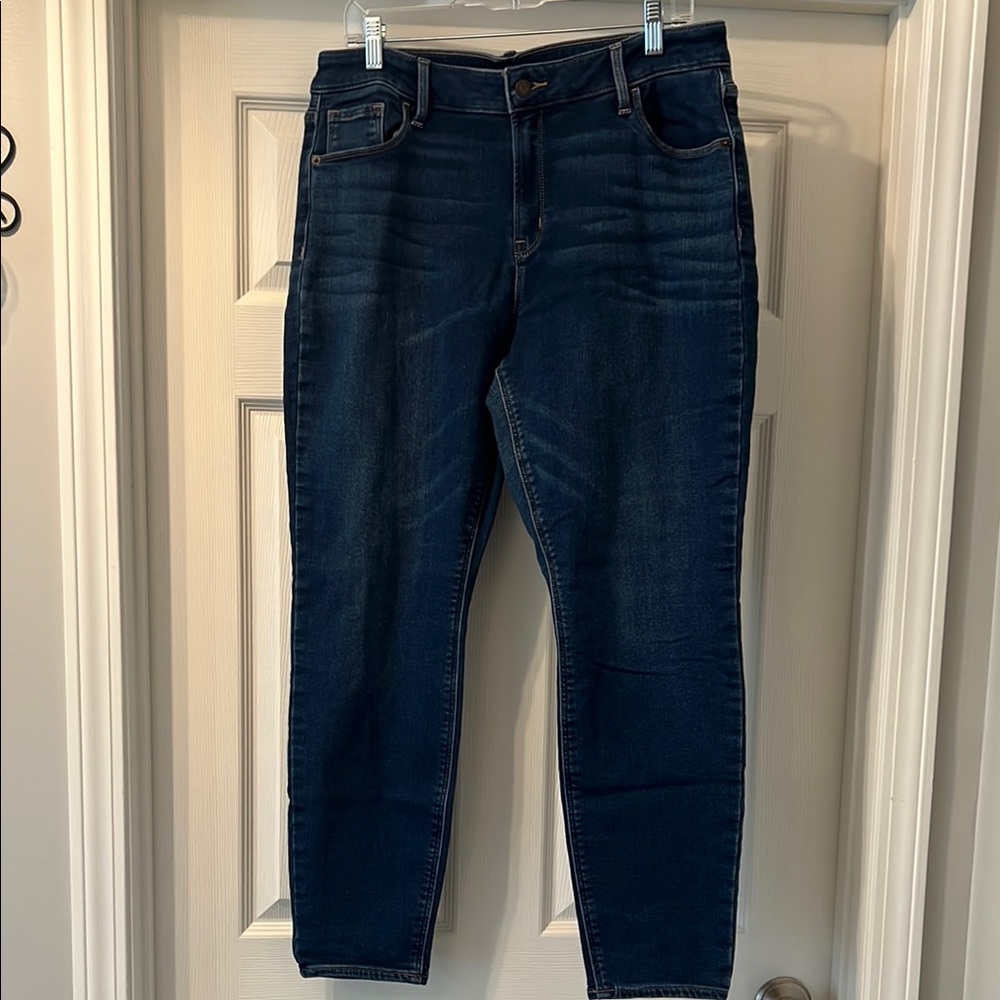 Old Navy Women's Super Skinny Jeans High Rise- Dark Blue